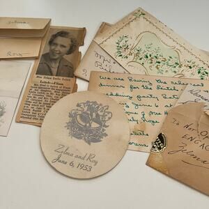 Roy Filson & Zelma Leslie Leitch Filson 1953 Wedding Ephemera Lot AG3-H4